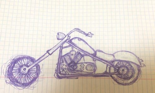 Максим любит рисовать мотоциклы